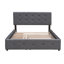  Upholstered Platform Bed with Two Drawers, XL Trundle, Linen Fabric-1207247700