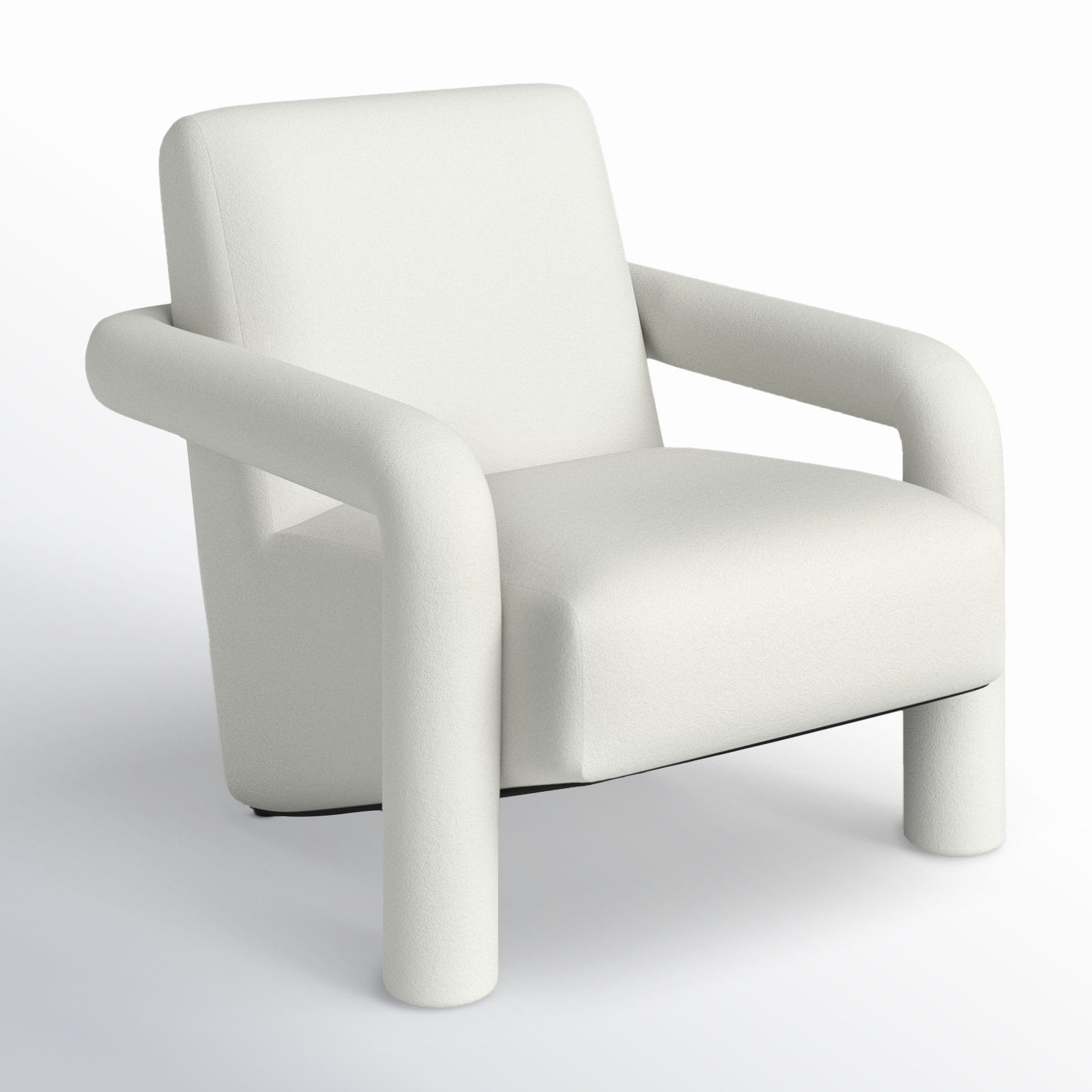 Batula Upholstered Armchair, Ivory Boucle