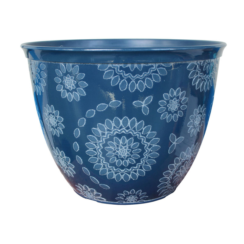 Corsair Pot Planter, 27 cm H x 36 cm W x 36 cm D, Blue/White