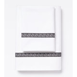 510 Thread Count Cotton Percale Sheet Set with Weave Embroidery in Palm