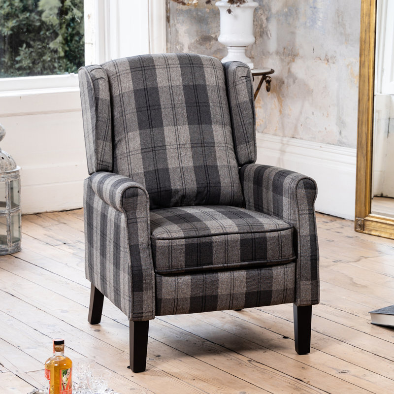 Agora 70cm Wide Wing Chair Recliner, Grey