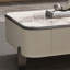 Table basse blanche en bois manufacturé + pierre frittée