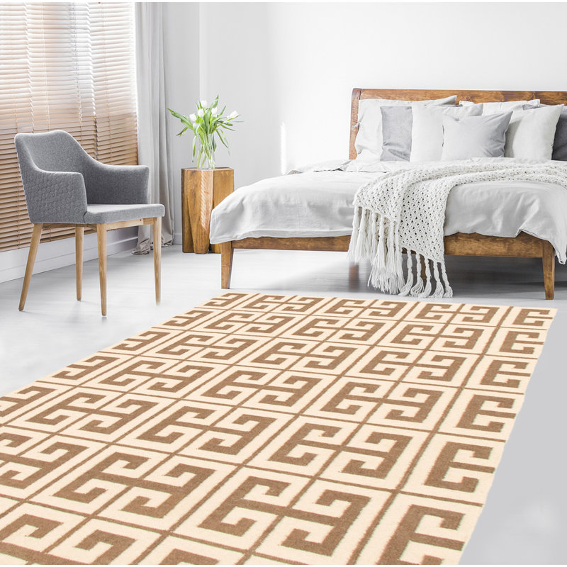 Tapis ivoire en laine tissé à plat Cheboygan