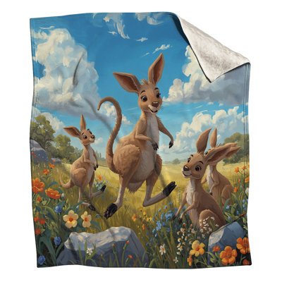 Kangaroos In Wildflowers Blankets