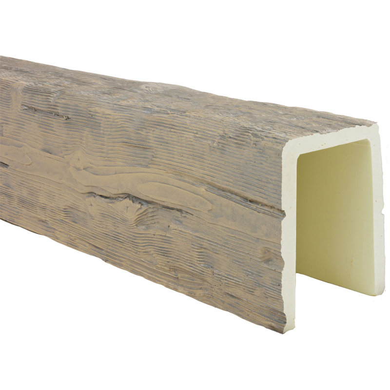 Poutre à 3 côtés (poutre en U) bois récupéré HeritageTimber, H 7,5 po x l 5,5 po x P 120 po, Grès