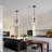 12 in 1-Light Modern Adjustable Hanging Single Pendant Light Fixture with Clear Ribbed Glass Dome Shade-1694116822
