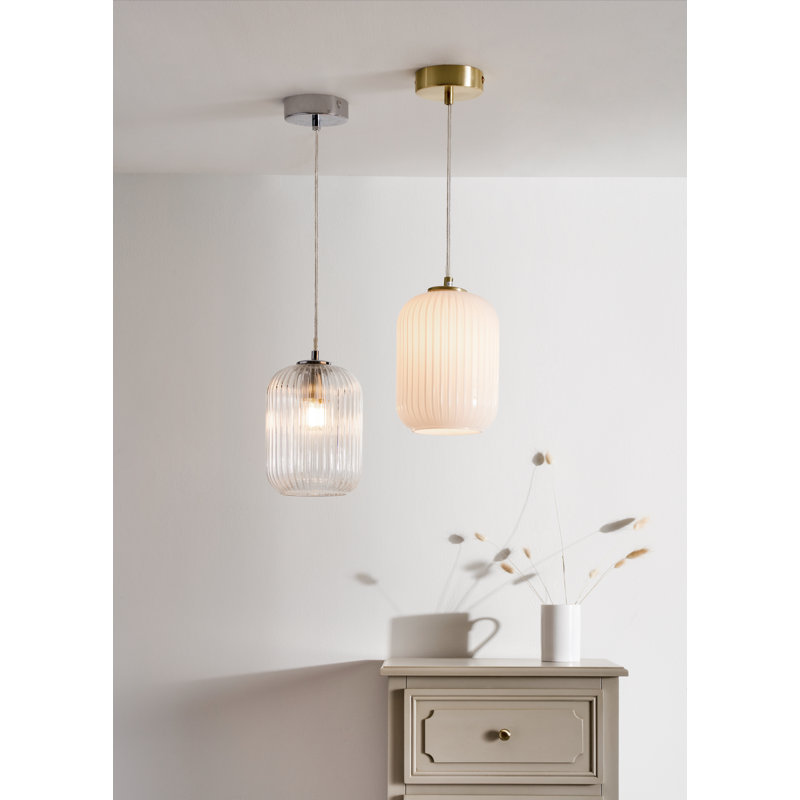 Bucyrus 1 - Light Single Pendant, White/Gold