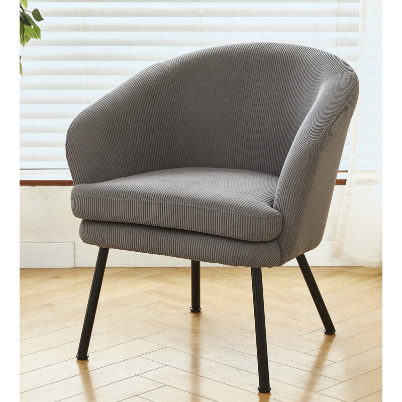 Fauteuil d'appoint en velours côtelé, Gris