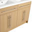Meuble-lavabo autoportant de 48 po avec 4 portes à fermeture en douceur, finition chêne originale, fabrication en contreplaqué, ensemble de rangement facile à installer (lavabo non inclus)
