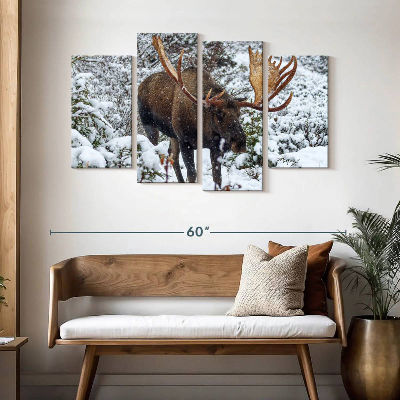 Moose In Winter, 32" H x 52" W