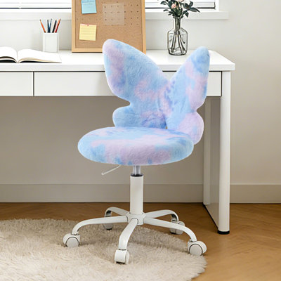 Desk Chair - Comfy Swivel Kids Desk Chair for Room, Fluffy Butterfly Kids