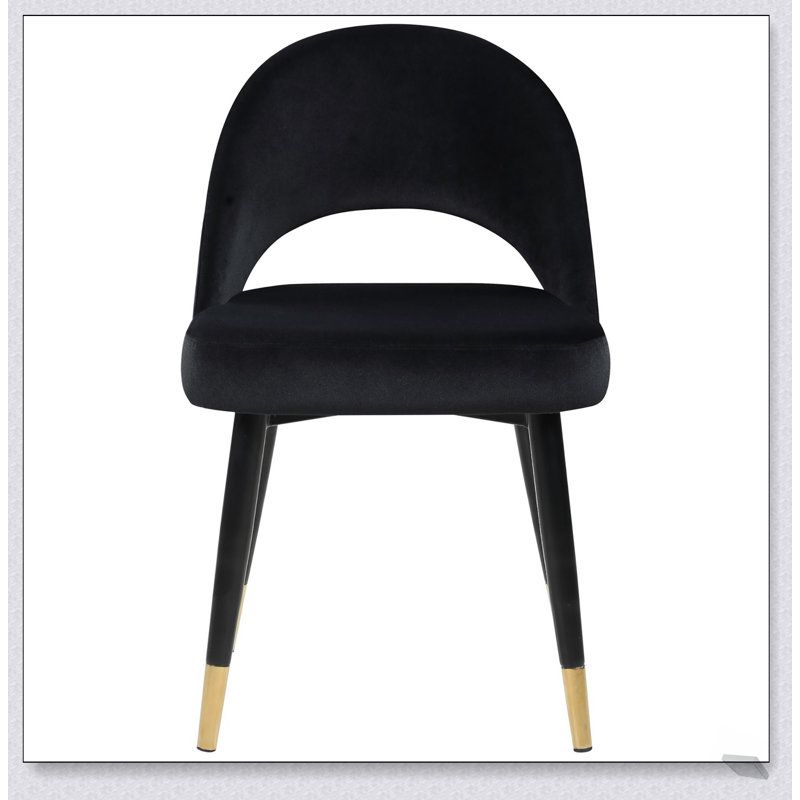 Élégantes chaises latérales arquées noires (ensemble de 2) avec un design ergonomique pour le confort et le style dans les salles à manger modernes