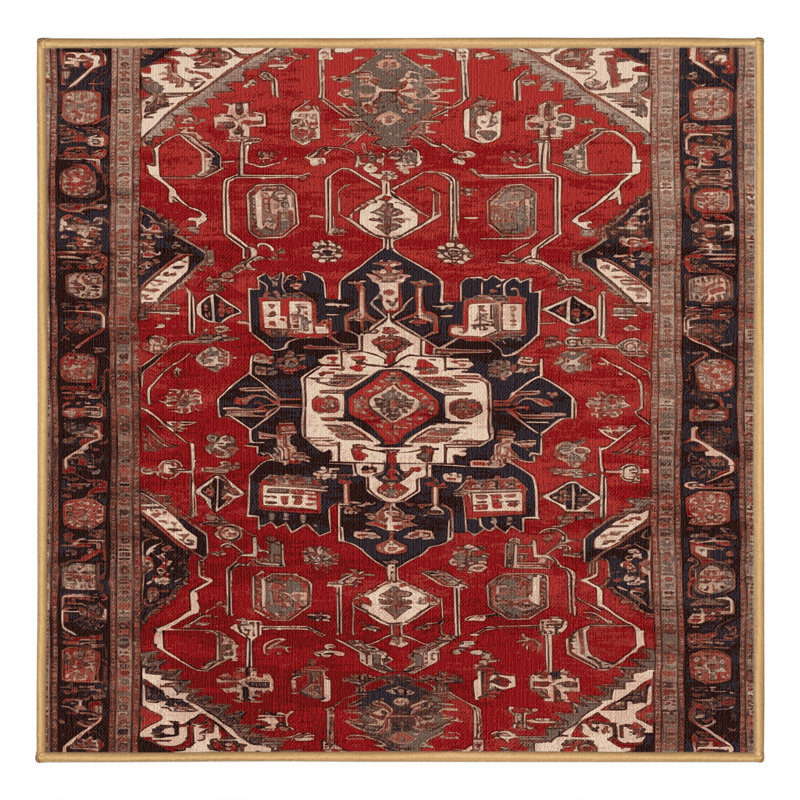 Tapis brun lavable à la machine, Carré 4 pi
