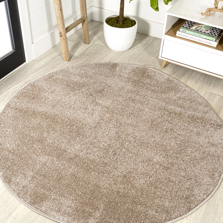 Asami Solid Low-Pile Beige Rug