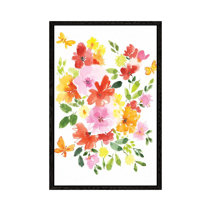 Joyful Life I - Print on Canvas, Black Floater Framed, 152.4cm H x 101.6cm W x 3.81cm D