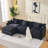 108 Inch L Shaped Modern Sofa With Ottoman, 4-Seat Chenille Deep Seating For Living Room Comfort And Style-1027447893
