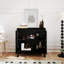 Buffet de style Mid-Century moderne 31,5 "avec portes sculptées ajourées et tablette ajustable Nyx-130625353