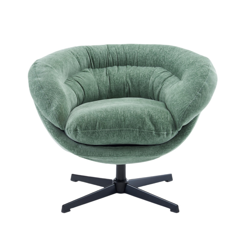 Upholstered Swivel Accent Chair, Green Chenille