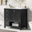 Modern Black Vanity Set With Ceramic Sink, Solid Wood & Mdf, Space-saving Design