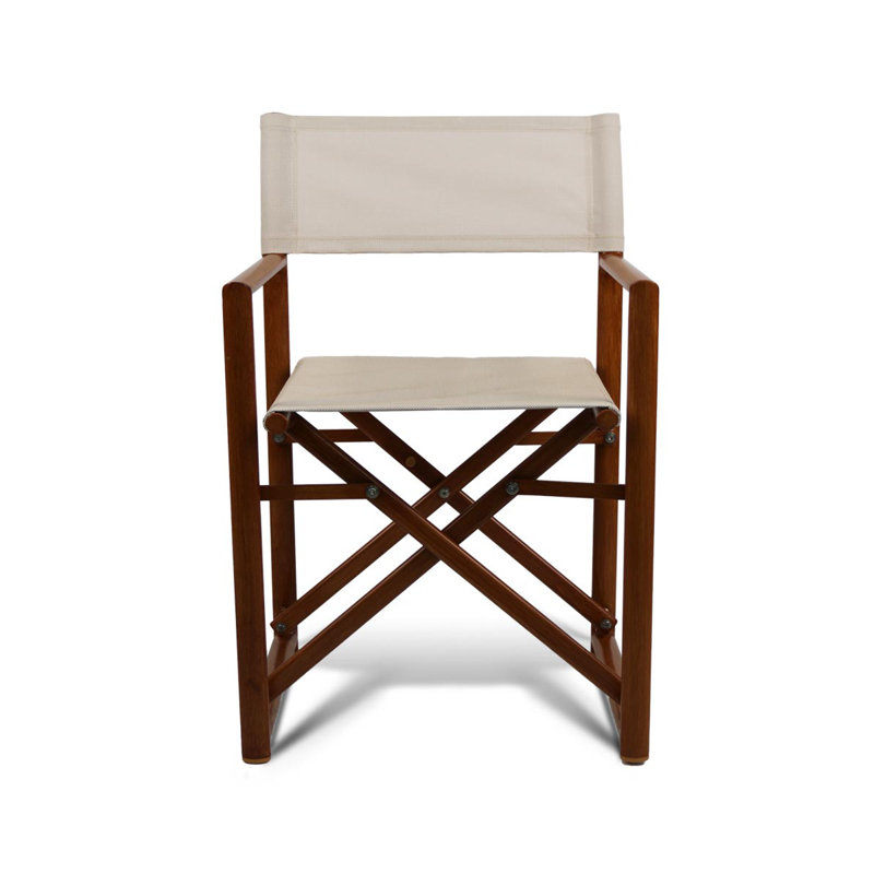 Campaign Folding Armchair, Teak/Sand