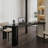 Black U-Shaped Solid Wood desk-108513281