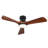 42 Inch Black Flush Mount Ceiling Fan with Light: Dimmable LED (3 Colors), Indoor/Outdoor Reversible DC Motor, 3 Solid Wood Blades for Bedroom, Patio.