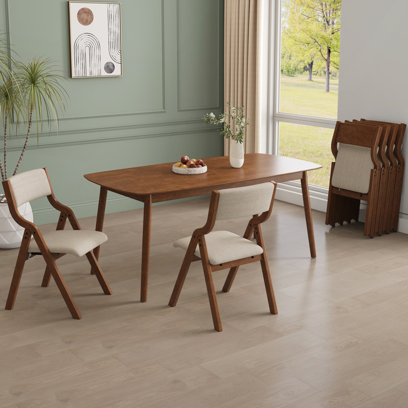 Chaise rembourrée pliante pour salle à manger, Taupe