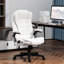 Chaise de bureau blanc crème. Massage vibrant 6 points avec chaleur. Inclinable. Rembourré. Siège réglable de 17,75 po à 21,75 po. Fauteuil sans limites. Blanc crème. Fonction de chauffage. Illimité