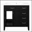 Meuble-lavabo noir de 36 pouces avec lavabo, structure solide, panneau de fibres à densité moyenne et beaucoup de rangement pour les salles de bain modernes