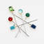 6 Piece Bright Gem Cocktail Picks Stirrer Set