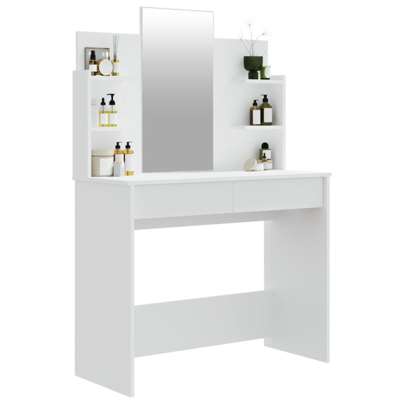 Sartell Dressing Table with Mirror, White