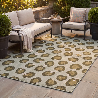 Tapis Pellitory à motifs animaux, vert, gris et crème, antidérapant, à poils courts, pour l'intérieur et l'extérieur, adapté aux animaux de compagnie, salon, chambre, salle à manger, entrée, corridor, bureau, lavable