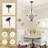 White 5-Light Chandelier Wood S-1023503758-1023503753