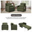 Canapé-lit convertible L 87 po 3-en-1, dossier réglable en 3 sections avec 2 coussins et sac de rangement-1029668283