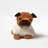 Decorative Pug Door Stopper, 2.3 lb Weighted, Brown/Ecru