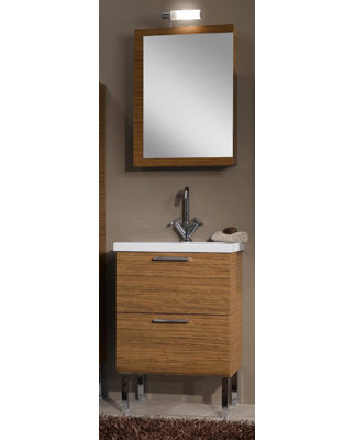 Luna 22.5'' Single Bathroom Vanity with Ceramic Top