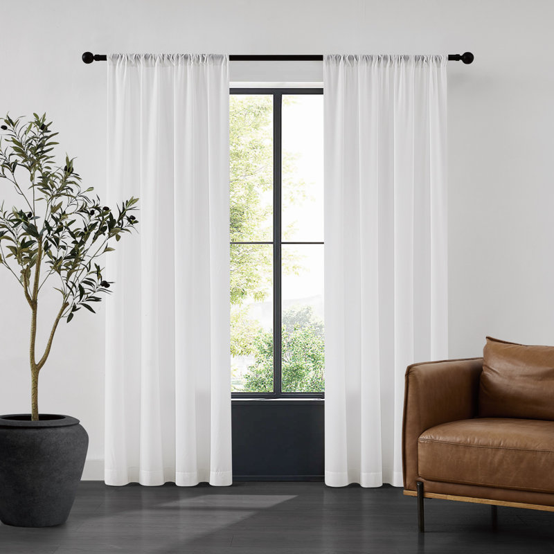 Paire de rideaux d'intimité SHEERBARRIER , L 52 po x L 84 po, Blanc