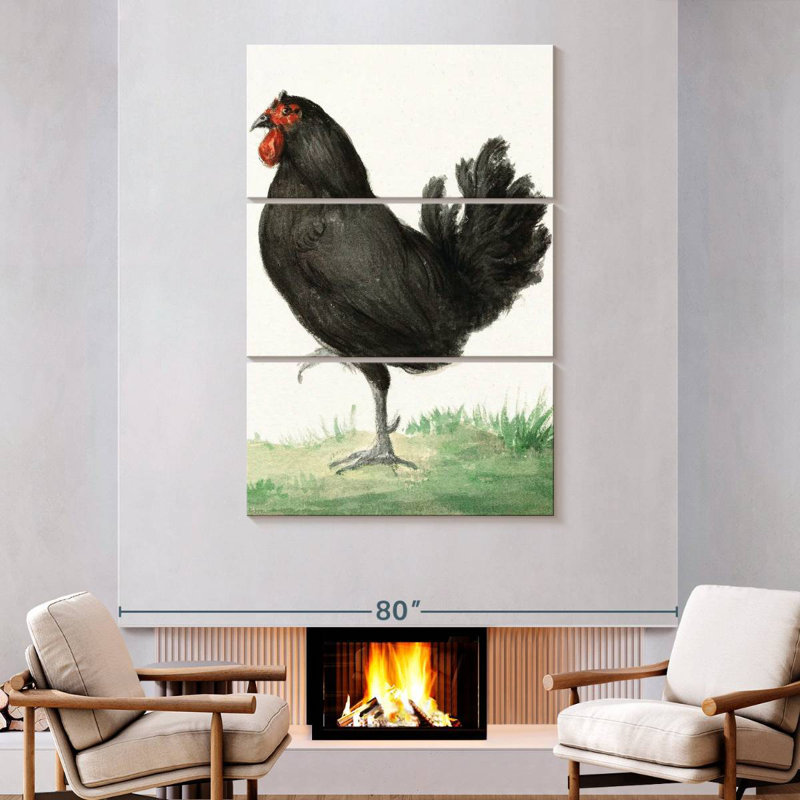 Brampt Standing Black Chicken, 74" H x 48" W