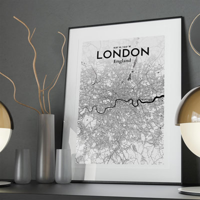 London City Map In Ink - No Frame Print