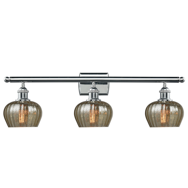 Éclairage de salle de bain à intensité variable 3 lumières Patrina, Ampoule incandescente rétro de 60 watts, Chrome poli