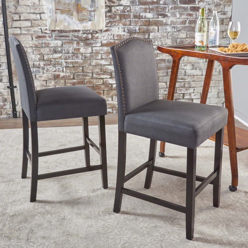 Lamberth Bar Stool, 2, Gray, Counter Stool (24.25" Seat Height)