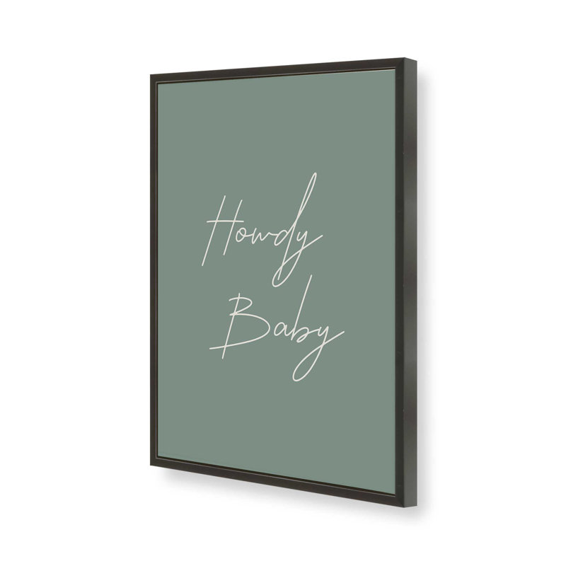 Imprimé «Sage Howdy Baby», H 15 po x l 12 po, Noir satiné