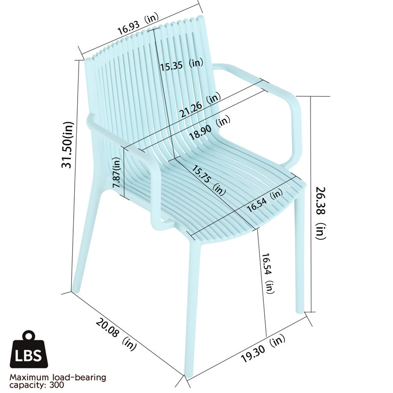 4 fauteuils empilables en PP bleus, table longue blanche moderne de 55 pouces, utilisation intérieure / extérieure, durabilité toutes saisons, pieds en métal thermolaqué, chaises à dossier à lattes ergonomiques, matériau de haute qualité, -,,, facile