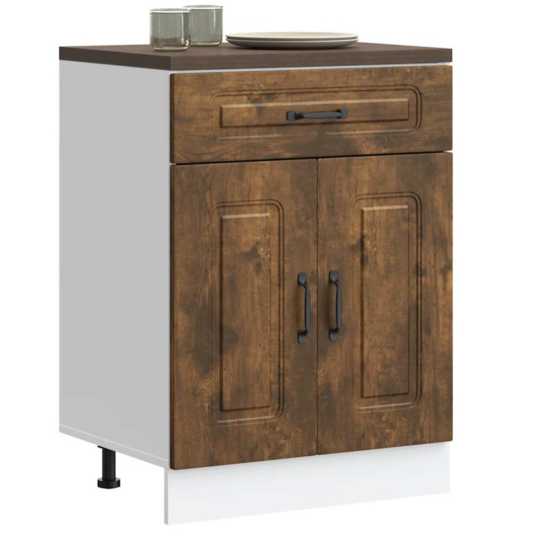 Kitchen Base Cabinet Kalmar Engineered Wood, Smoked Oak