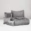 Édredon pour grand lit 7 pièces en gris - motif diagonal, ensemble de literie de luxe, rembourrage toutes saisons, motif élégant moderne standard 100, accessoires assortis, design-128835975