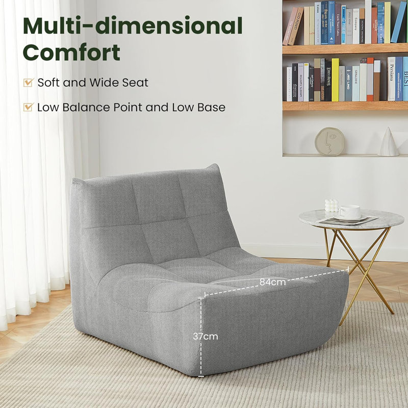 Polyester Bean Bag Lounger, Grey