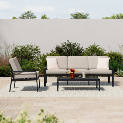 Mittal 3 Piece Outdoor Conversation Set