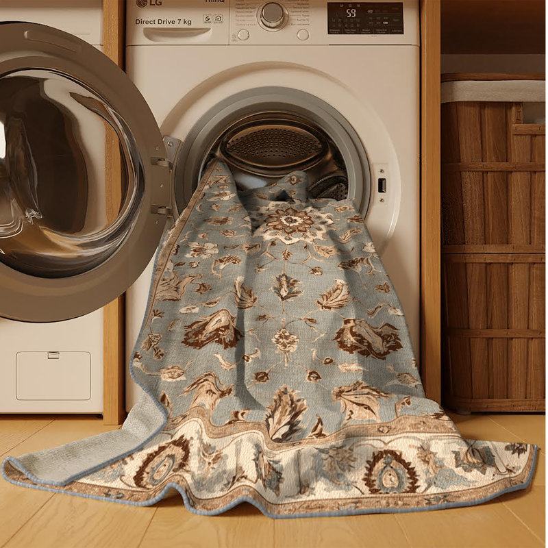 Tapis persan gris lavable à la machine