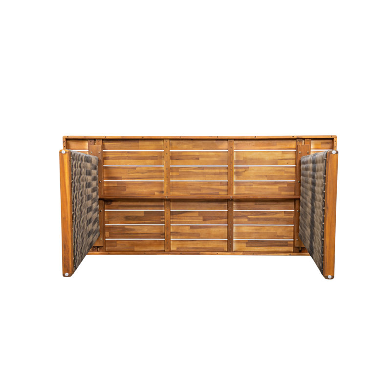 Ensemble de table de salle à manger d'extérieur en bois d'acacia avec 1 table et 1 banc, gris, Gris / teck