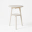 Table d'appoint ronde à 2 niveaux en bois massif - Table de bout blanche avec tablette de rangement pour le salon et la chambre à coucher